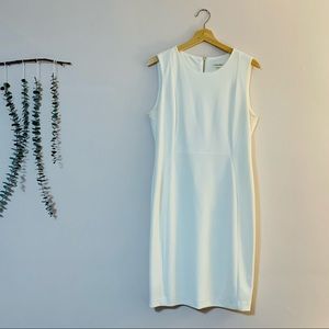 Calvin Klein sleeveless white shift dress